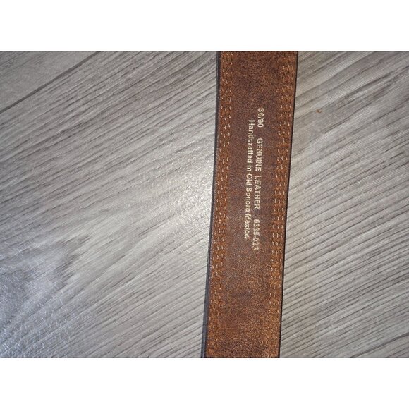 Genuine Leather Belt Brown With Metal Buckle Handcrafted In Old School Style - Picture 5 of 5